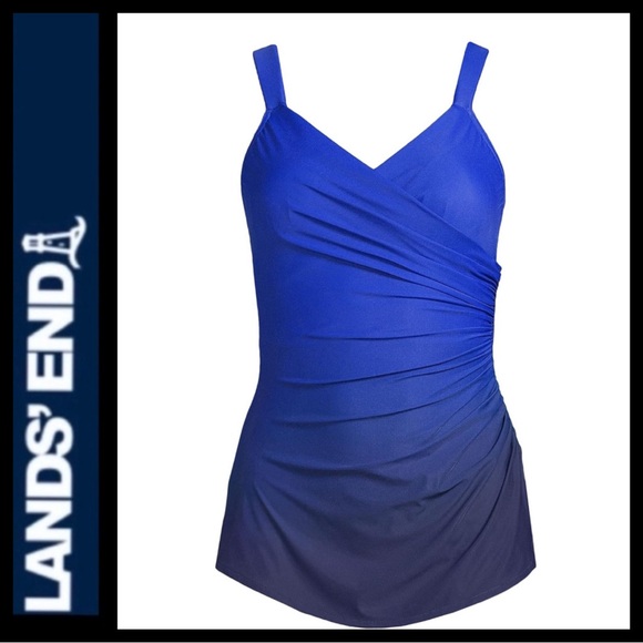 NWOT Lands’ End Slendersuit Skirted One Piece Swimsuit - Picture 1 of 10